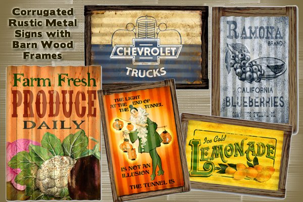 #Rustic Unique rustic corrugated metal signs w/ barn wood frames at pasttimesigns.com/browse-by-shap…