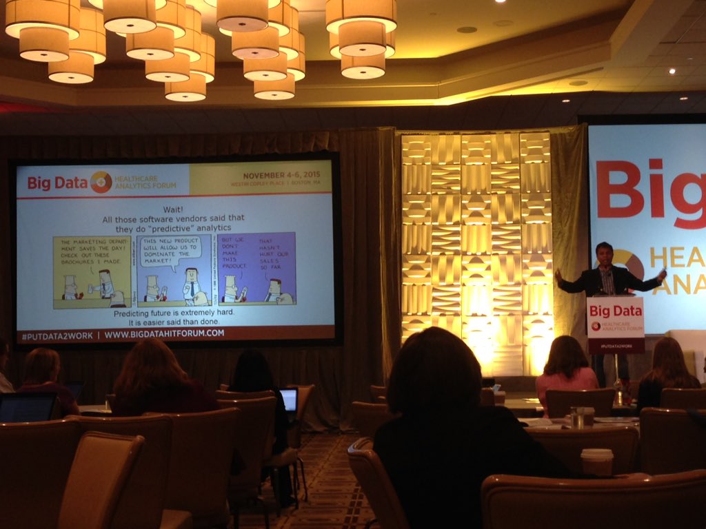 DataAliA's tweet image. Sriram Vishwanath from @UTAustin sharing a dilbert cartoon in his talk about predictive analytics. #PutData2Work