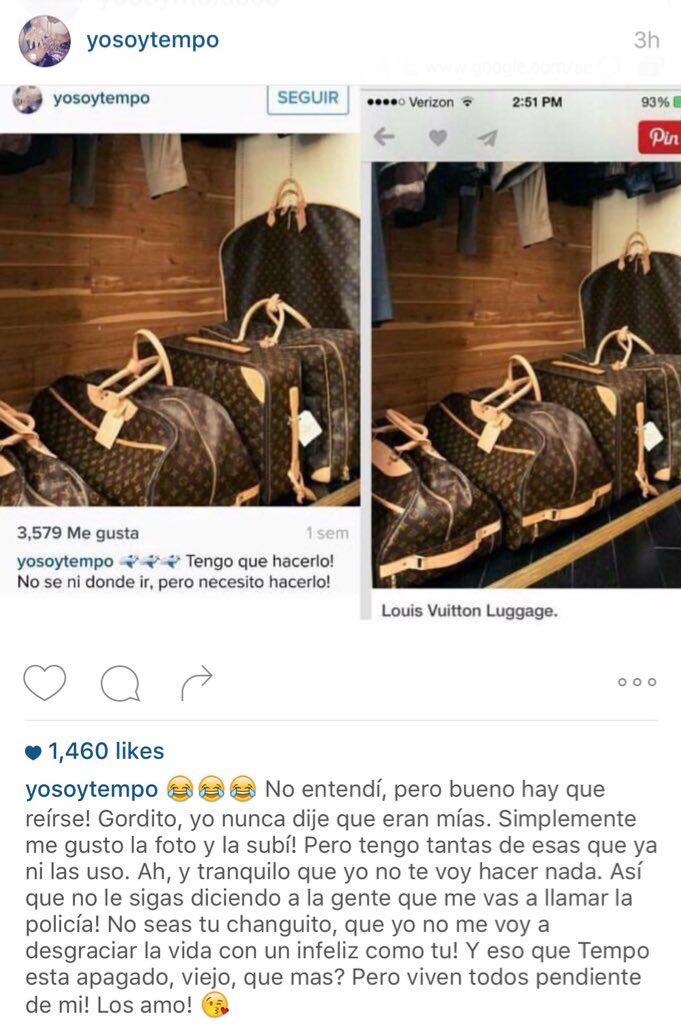 [Enterate] Aquí la foto que <a href="/Moluskein/">Molusco</a> le tira a <a href="/yosoytempo/">TEMPO</a> y lo que Tempo le riposta! #molusconews @YoyoFerran