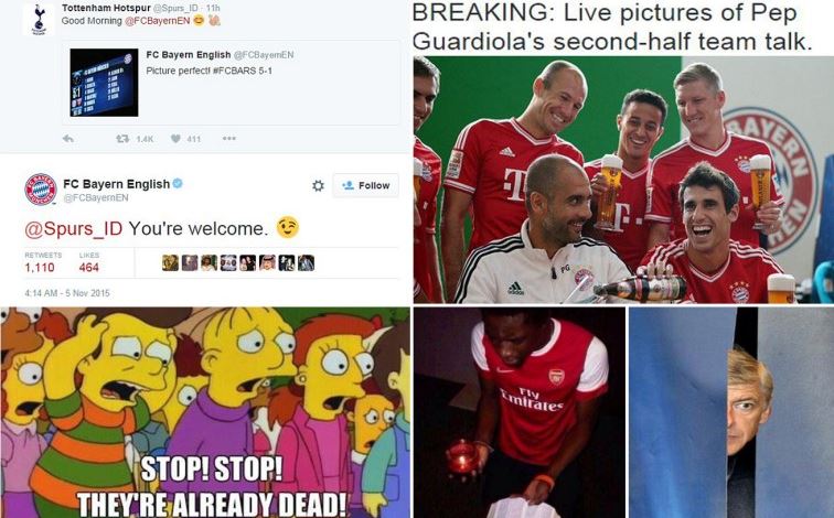 MailSport's tweet image. Bayern Munich themselves among Arsenal's many, many Twitter trollers dailym.ai/1RXlGWC