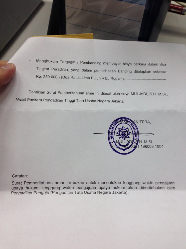 Alhamdulilahirobilalamin, kebenaran bisa saja disalahkan tapi kebenaran tidak bisa dikalahkan. PSSI menang di PTTUN.