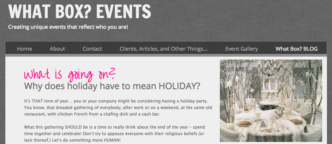 WhatBoxEvents's tweet image. Read the latest blog post and contact me for MEMORABLE holiday events!
whatboxevents.com/what-box--blog…