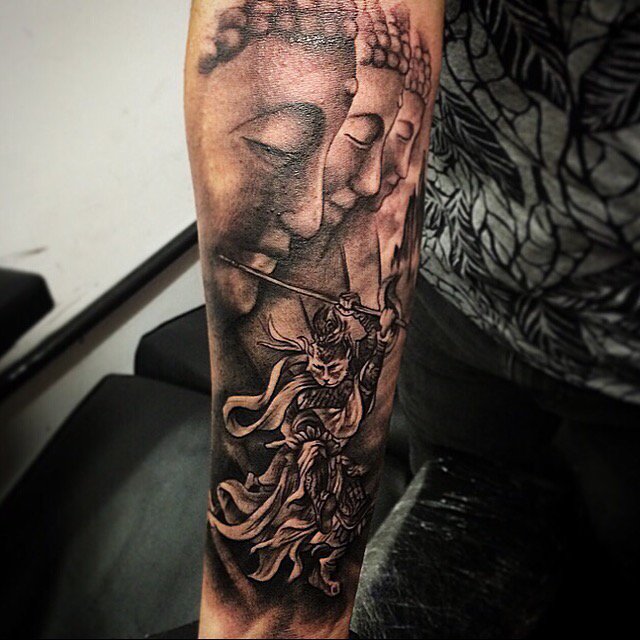 J. Prince Tattoo on X: "Buddah half sleeve! More to go 💉@Chapter2Tattoo  https://t.co/GLibLzEiS1" / X