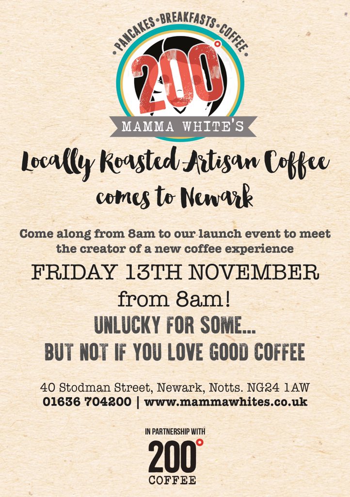 MammaWhites's tweet photo. Super excited about our new coffee! #bestcoffeeplace @200Degs #bestcafenewark https://t.co/MsJTfl7rK7