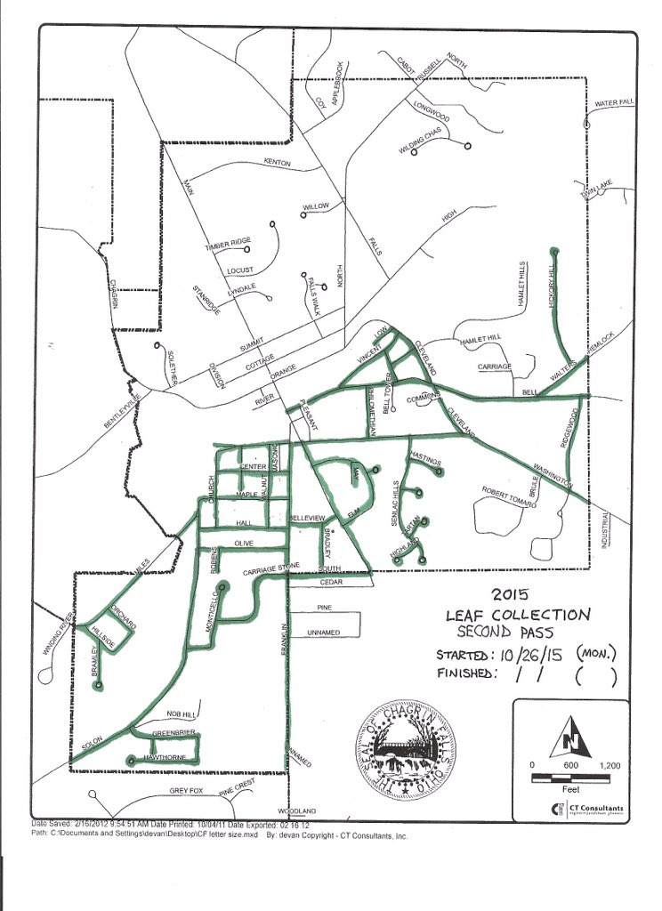 ChagrinFalls's tweet photo. Start of day leaf truck location for November 5th. https://t.co/TVdLxlnyGs