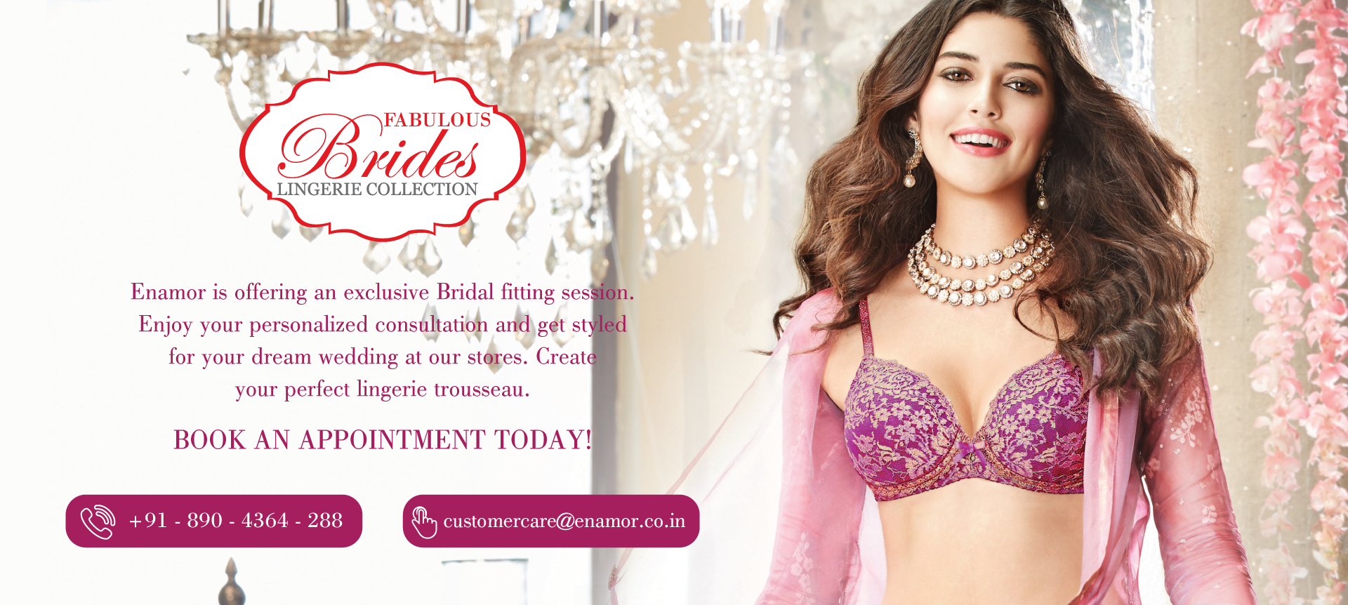 Enamor India on X: Create your dream #bridal #lingerie trousseau with our  exclusive bridal #fit session -    / X