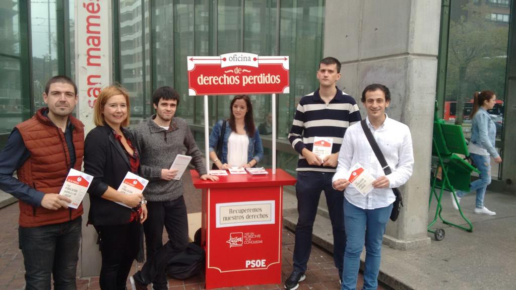 Hoy hemos estado en la upv de ingeniería pero no nos olvidamos d Leioa, iremos próximamente #OficinaDerechosPerdidos