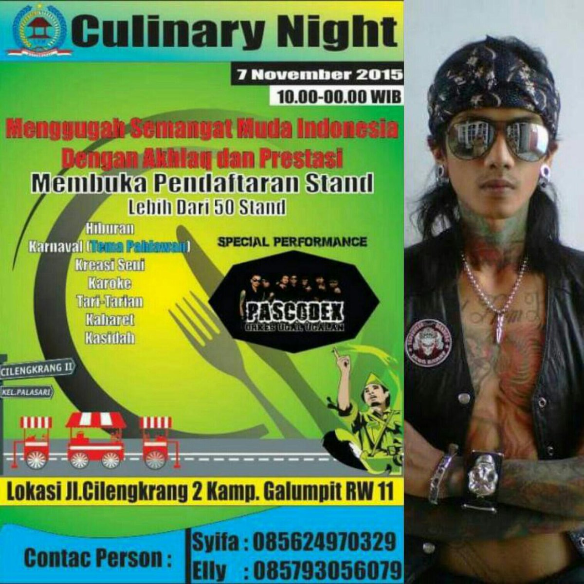 Tempur Sabtu 07 Nov "Culinary Night" Featuring <a href="/KristianoPurwo/">BOHIM CLOTHING</a> preman pensiun at Cilengkrang 2 kam Galumpit