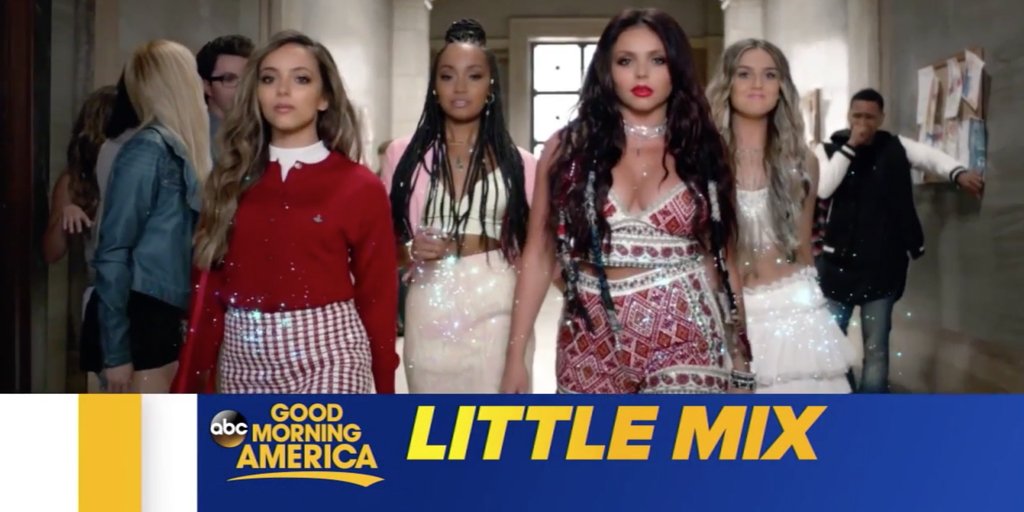 GMA's tweet photo. COMING UP ON @GMA: @LittleMix is here LIVE this morning for a performance in studio! #LittleMixOnGMA https://t.co/wZtPQ5lUNp