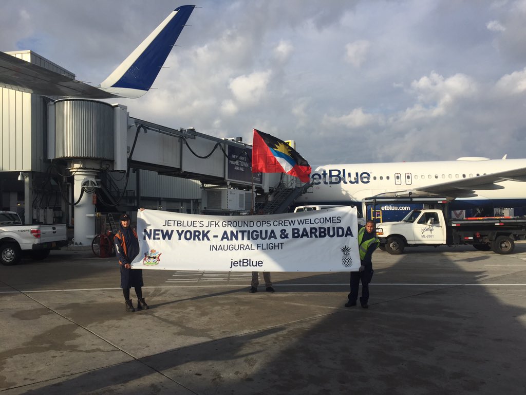 Getting ready to launch our inaugural flight to Antigua - the Caribbean expansion continues! <a href="/JetBlue/">JetBlue</a> <a href="/HelloJetBlue/">HelloJetBlue</a>