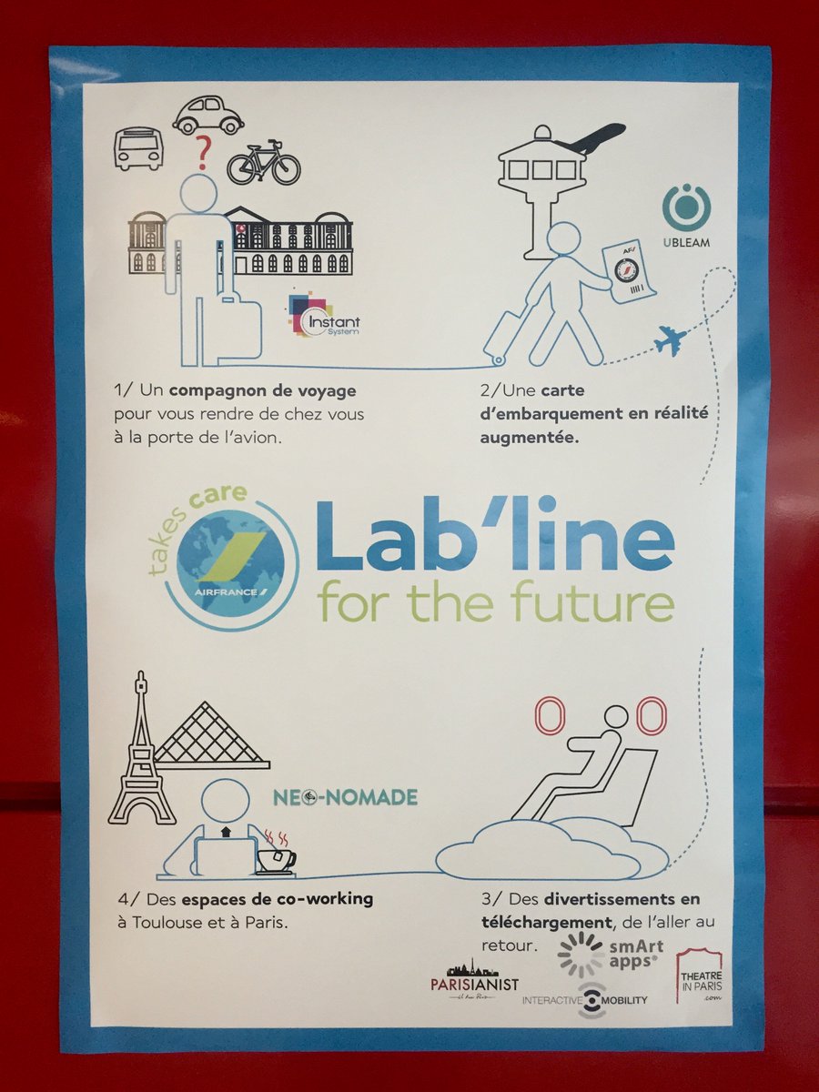 zeTravelersClub's tweet image. Ces start-up testent avec #AirFrance leur produit afin de fournir aux passagers la meilleure expérience ! #Labline