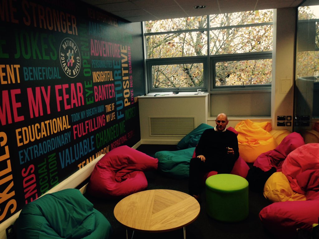 Bean bag meeting at the ncs trust today, hope my hip holds up