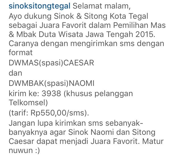 allo! yuk bantu vote Sinok dan Sitong kita. gimana caranya? check the picture below👌🏼