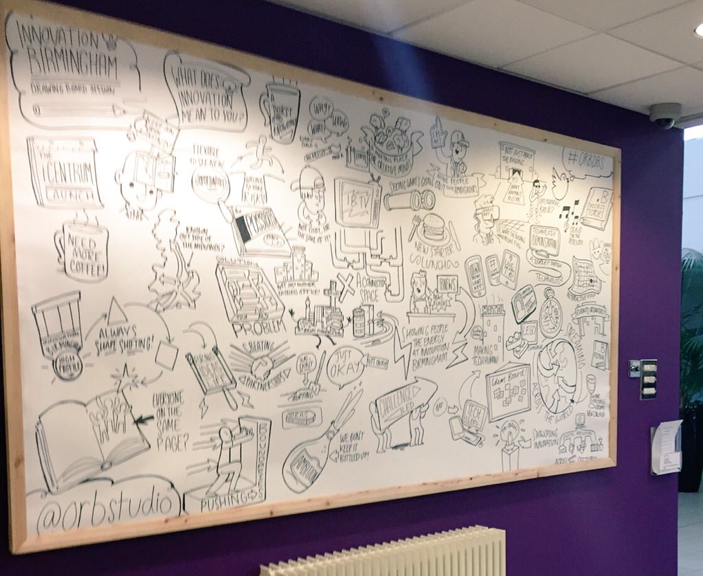 thisisorb's tweet photo. Amazing to see our @innobham Session illustration by @jimmyrogers proudly framed on their wall. #ORBDBS https://t.co/dSso2nZ08U