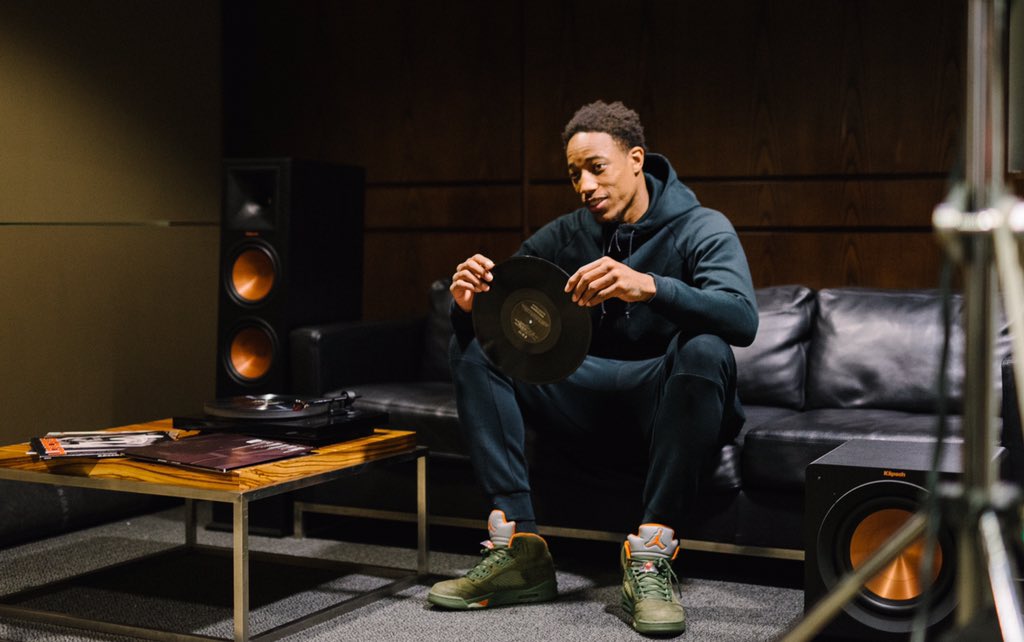 That's <a href="/demar_derozan/">DeMar DeRozan</a> of the <a href="/Raptors/">Toronto Raptors</a> with our #ProjectAudio #DebutCarbon on a shoot for <a href="/klipschaudiocan/">Klipsch Audio Canada</a> #vinyl