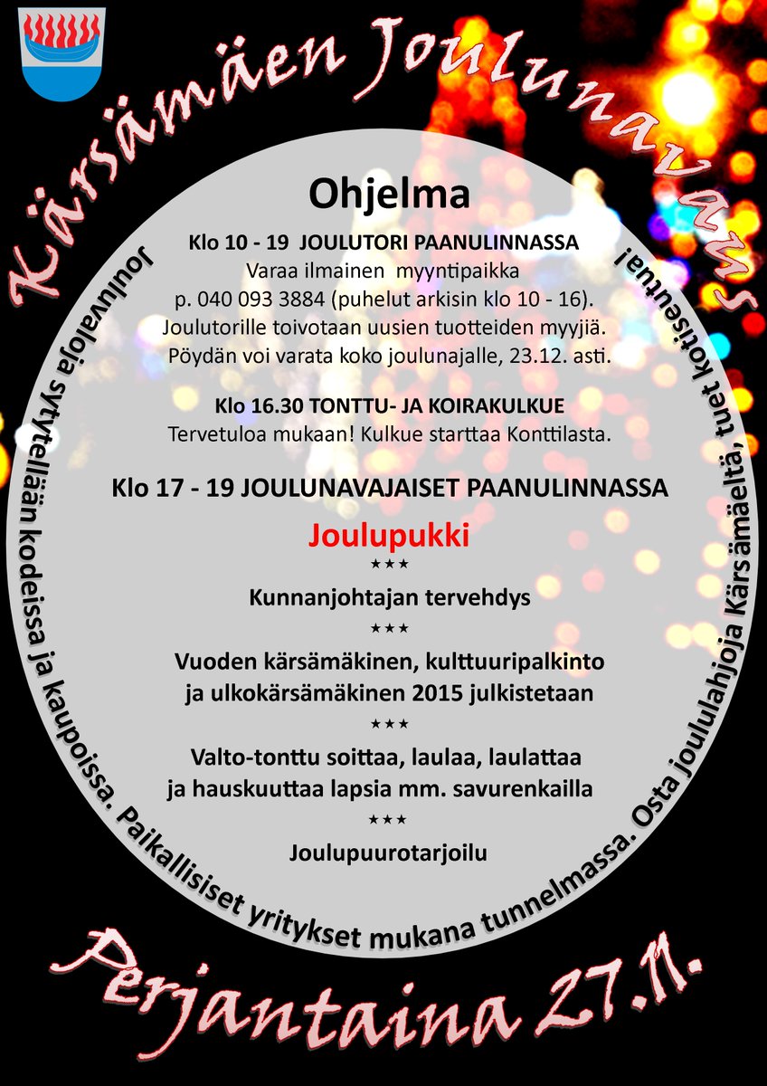 Karsamaki's tweet photo. #joulu #avajaiset #joulupukki #christmas @karsamaki Kärsämäen Joulunavaus 27.11.2015 https://t.co/lUpjEaXHVJ
