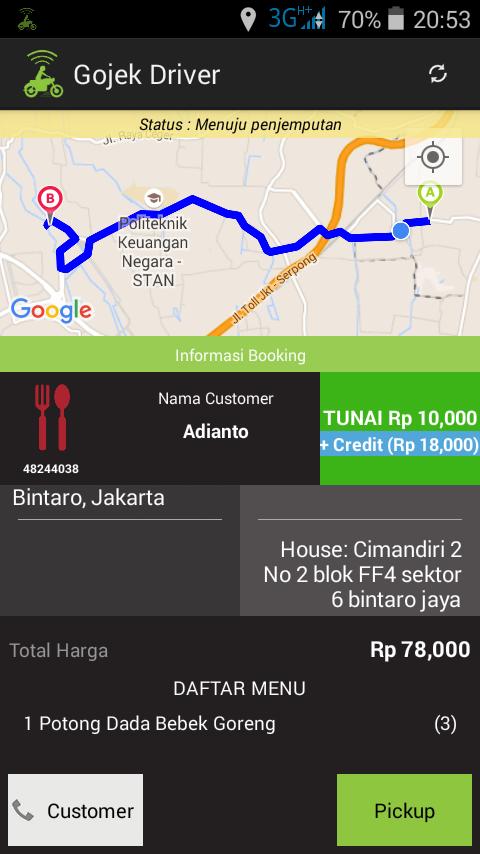 jkth0514's tweet photo. Min @gojekindonesia tlg di cancel orderan td yg nyangkut nongol lg nmr 48244038 telf CC ga nyambung2 https://t.co/gkvEuQ5xsA