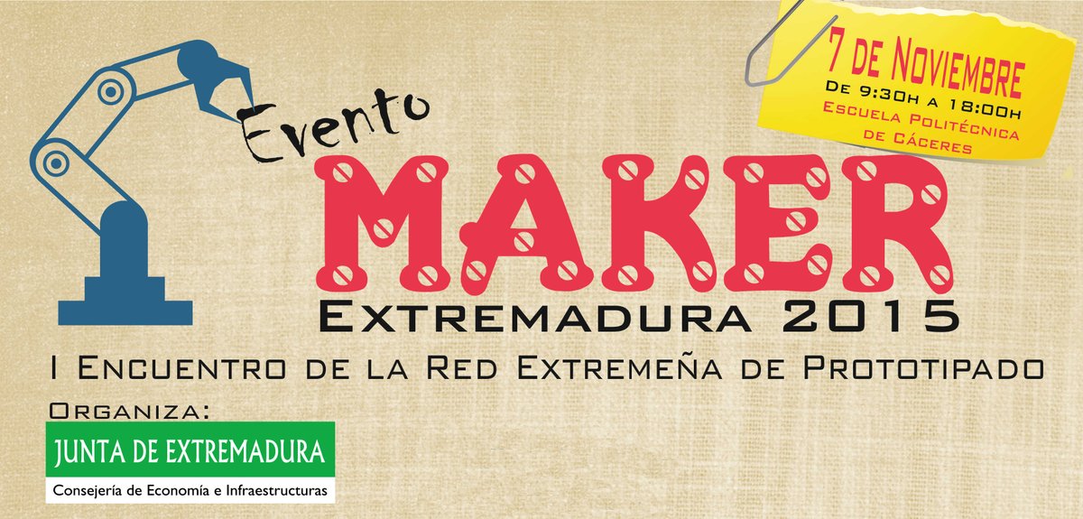 Agrotech_Ex's tweet photo. Estamos en Cáceres el sábado en #MakerExtrem2015 de #AgrotechFabLab ¿Te vienes @cprcaceres? https://t.co/NQkQ9VPPiE https://t.co/k3QTbU3FEi