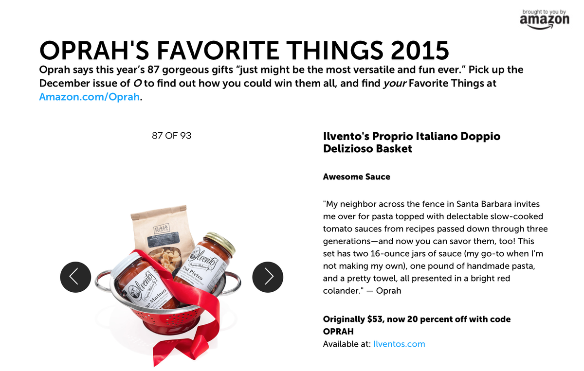 Ilventos's tweet photo. Here's our direct listing on the Oprah List! Check it out! Thank you @O_Magazine !! https://t.co/mxdJ5ewrir