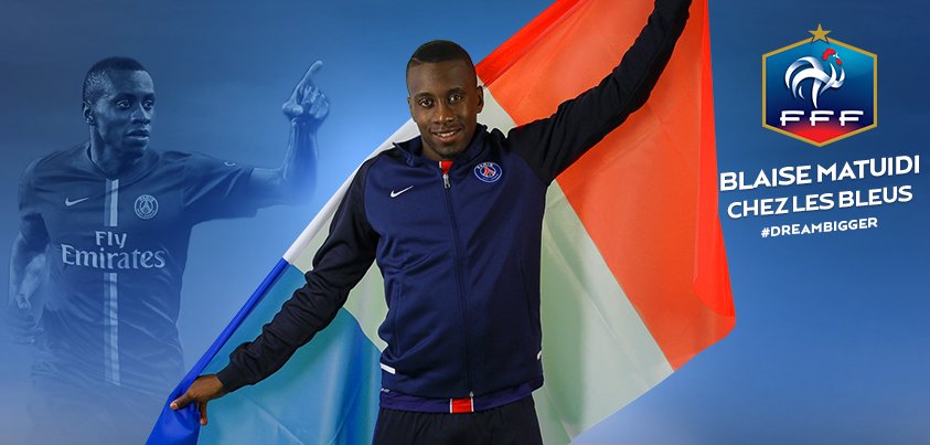 PSG_inside's tweet photo. .@MATUIDIBlaise​ appelé en @equipedefrance pour affronter l'Allemagne puis l'Angleterre !! #MatuidiCharo 💪👊⚽ https://t.co/QUokW0QnDj