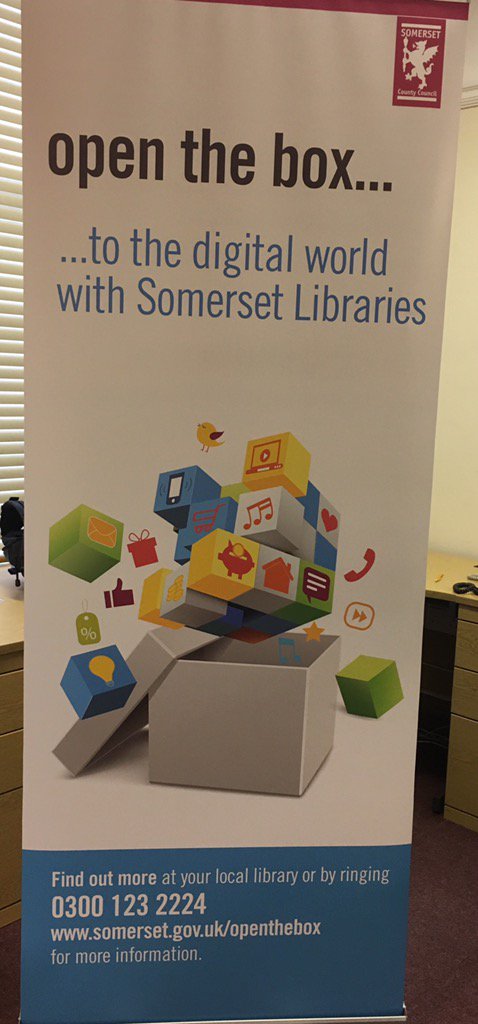 TabisW's tweet photo. Open the box to the digital world with @SomersetLib #learninlibraries #libraryWiFi https://t.co/9ox8LpCA3m
