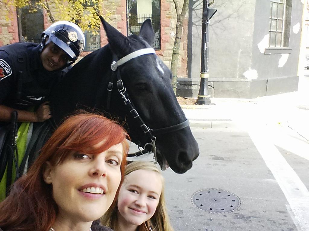 Thanks for putting our horse selfie on @CTVCanadaAM @jeffhutcheson! #Bringyourkidstowork @HamiltonPolice #HamOnt