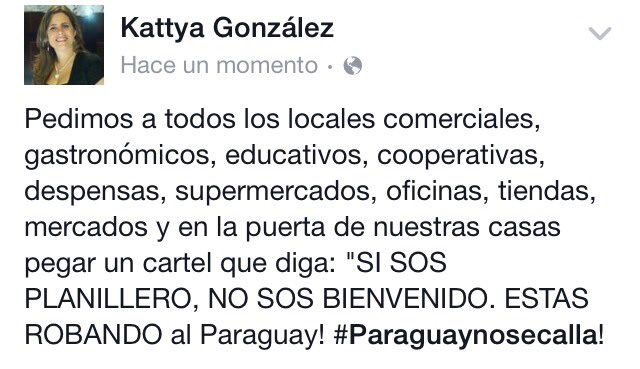 KattyaGonzalez9's tweet photo. ayudanos! Pegá un cartel."Si sos PLANILLERO, no SOS bienvenido" RT https://t.co/5DfWWEEupB