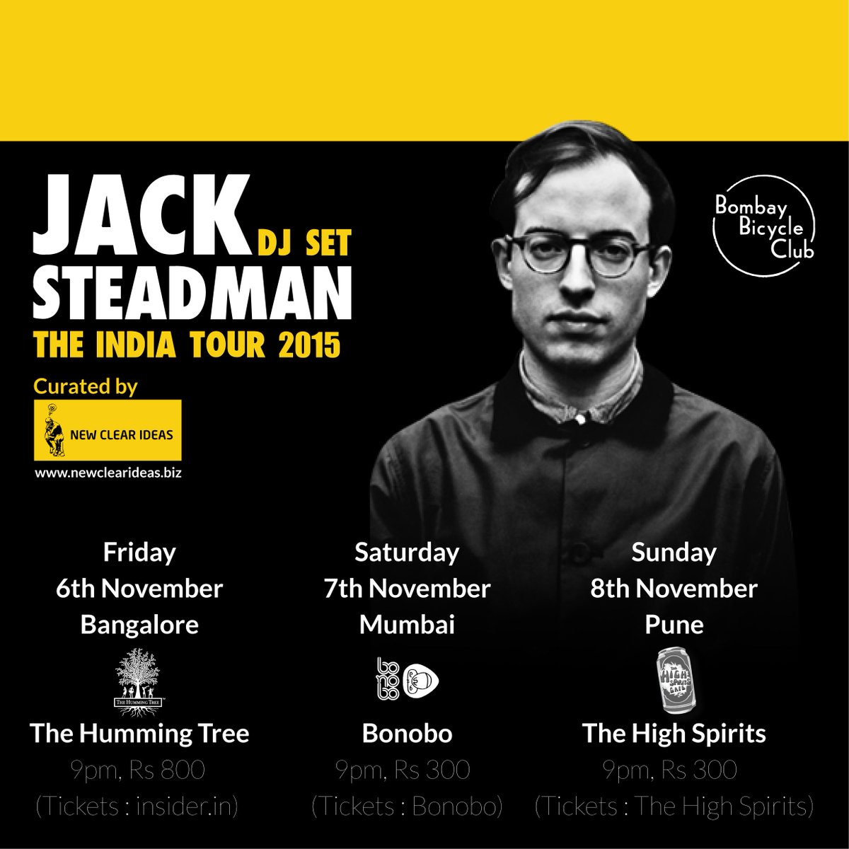 BombayBicycle's tweet photo. india!  here are the details for jack’s dj sets this weekend.   see you there! https://t.co/XO2qLqhZQs