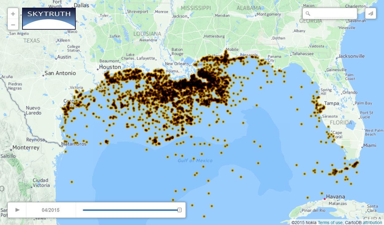 Gulf Oil Rig Map