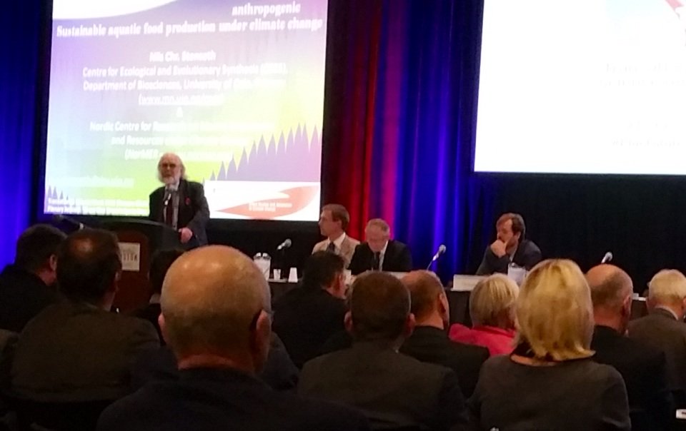 TSWeek15's tweet photo. Nils Chr. Stenseth (@UniOslo) on #climate, #fisheries and #sustainability at #TSW15. #BlueFutures https://t.co/3jFZx2ypPW