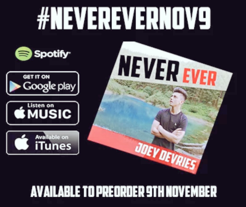 JoSweatyArmpits's tweet photo. YOU CAN PREORDER @JosephDevries SONG ON MONDAY! #NeverEverNov9 https://t.co/yfYjt1sOaN