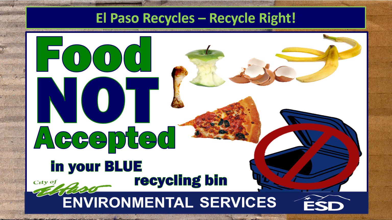 City of El Paso on Twitter "Please no food in the blue recycling bin