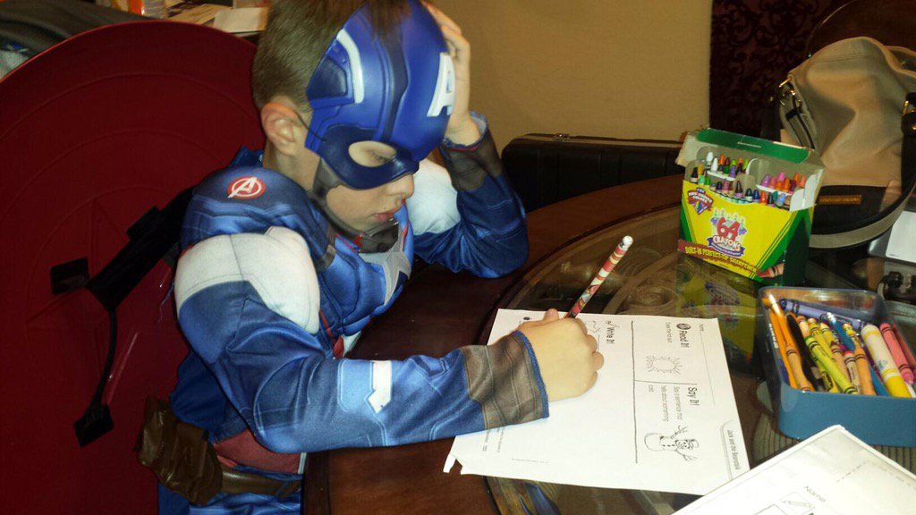 ItalicizedAZ's tweet photo. My nephew's working to bring superheroic education results in AZ. #proudaunt #cutestkidever #Halloweenisnotover https://t.co/ioseWFu9RE