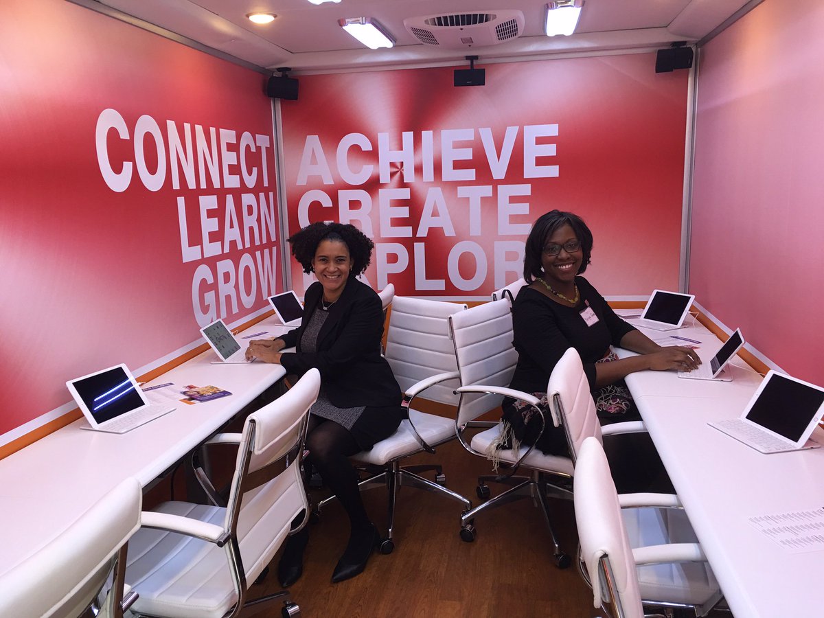 We_ByteBack's tweet photo. Byte Back's @elindse1 & @winsomes_child take a spin in @ConnectdotDC's new #DCmobiletechlab! https://t.co/G9OfT5B1KF https://t.co/tQcWX95uRh