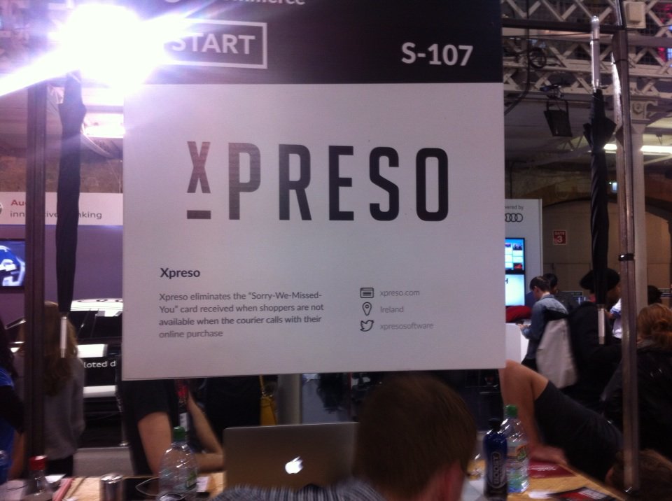RTEDigital's tweet photo. Hi to @xpresosoftware  eliminating the sorry we missed you card on your home deliveries #gr8IrishStartups #websummit https://t.co/tZxbkosHHE