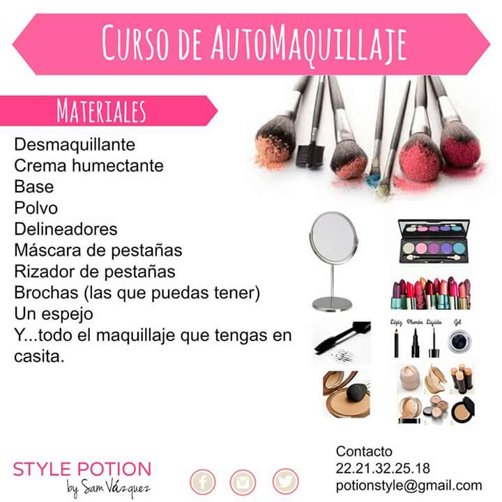 PotionStyle's tweet photo. Lista de materiales que necesitaremos para el curso #SamVázquez #stylepotion #makeup https://t.co/ZQadbQ6Dwu