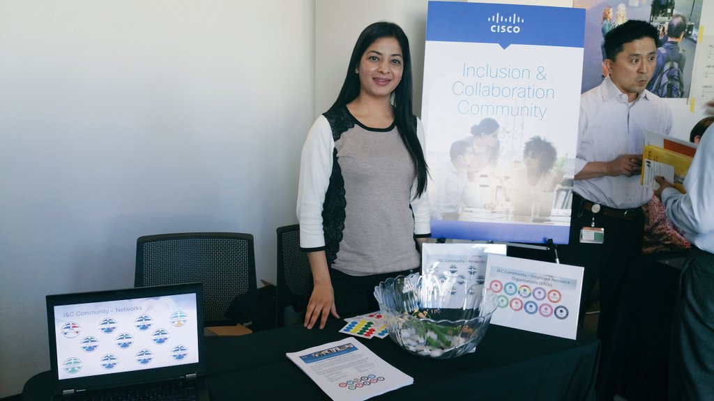 VarshaKanwar's tweet photo. A fantastic resource fair at San Jose Leadership Forum. Loving the I&C booth #WeAreCisco #inclusionandcollaboration https://t.co/li61CDAkqg