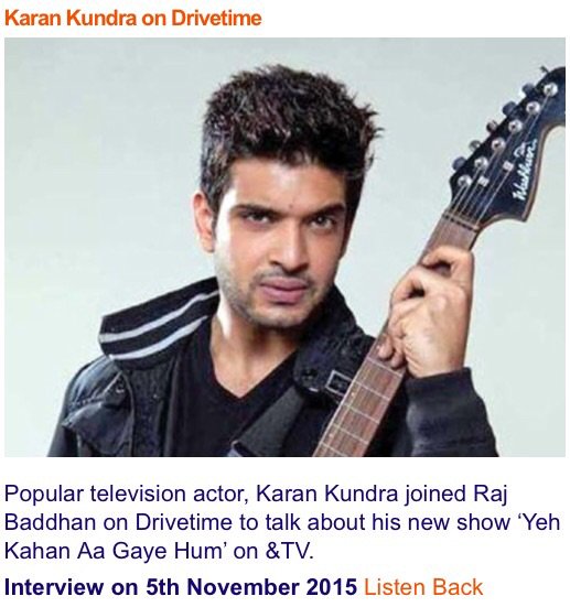 RajBaddhan's tweet photo. Listen Back: Wonderful &amp;playful @kkundra joined me on #Drivetime to talk all things #YKAGH : https://t.co/HgScrbFHhy https://t.co/L5kAWgqowJ