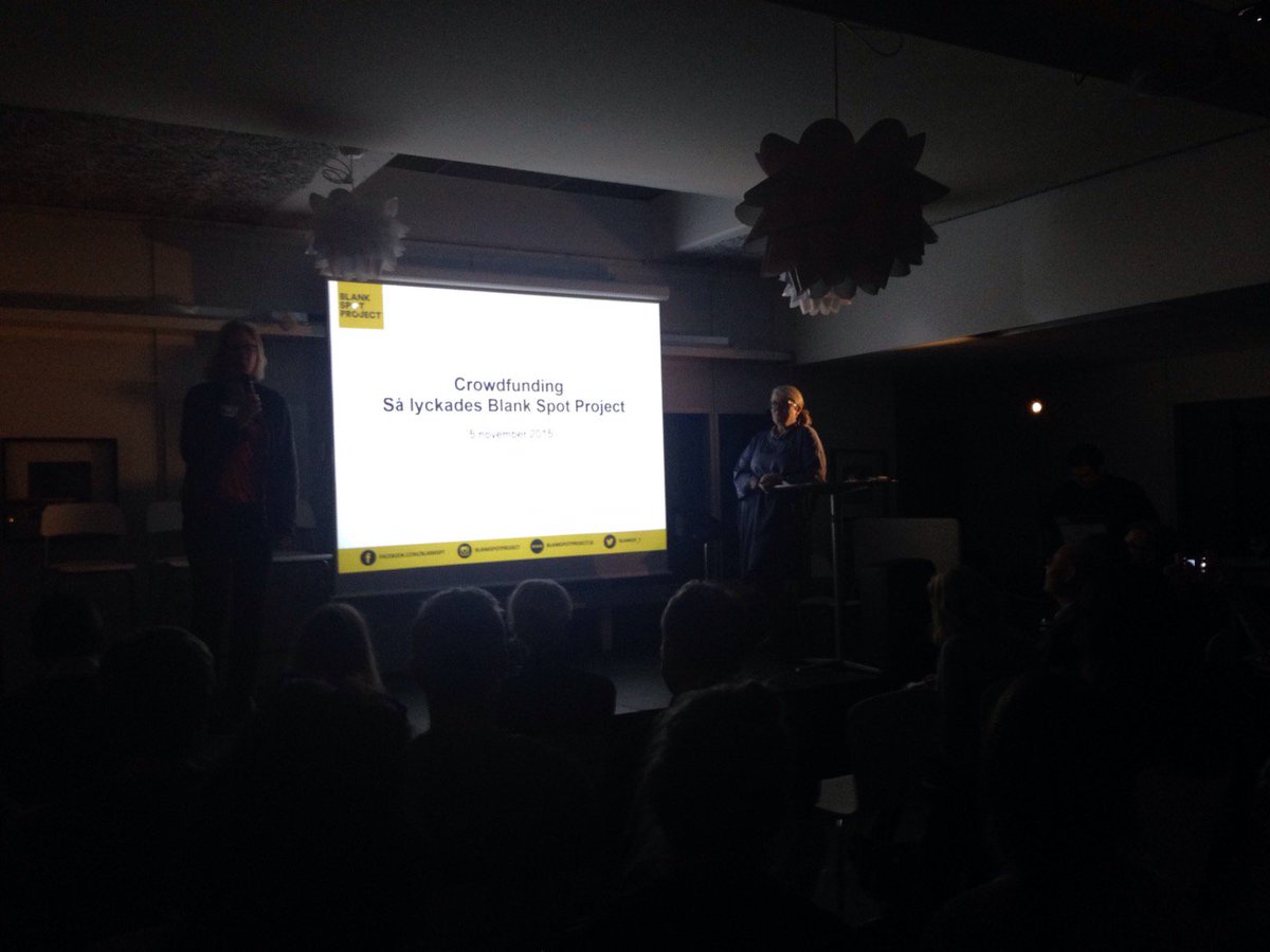 SuzanHLindberg's tweet image. På event där @britstakston berättar om #blankspotproject. #Medieinstitutet #Spännande #crowdfunding #SuzanInformerar