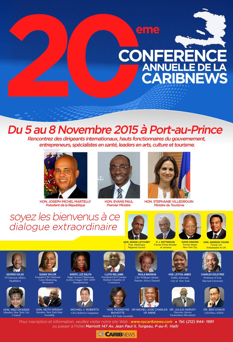 MTourismeHaiti's tweet photo. Vingtième conférence annuelle multi destination de Carib News en #Haïti du 5 au 7 novembre #Tourisme https://t.co/aqGe7FgBQQ