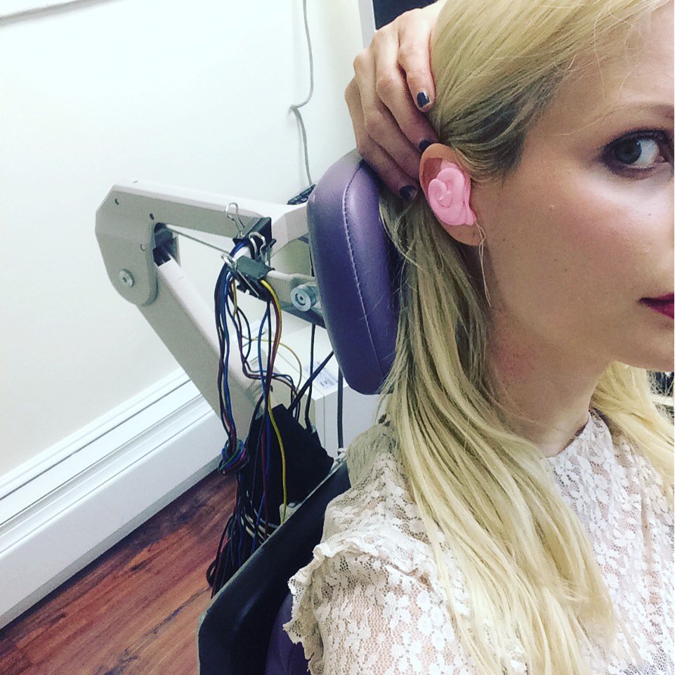 thejennievee's tweet photo. finally taking my hearing health seriously!  Thank you @NYChearandbal for taking impressions &amp; checking my 👂👂 https://t.co/frHxbHXig6