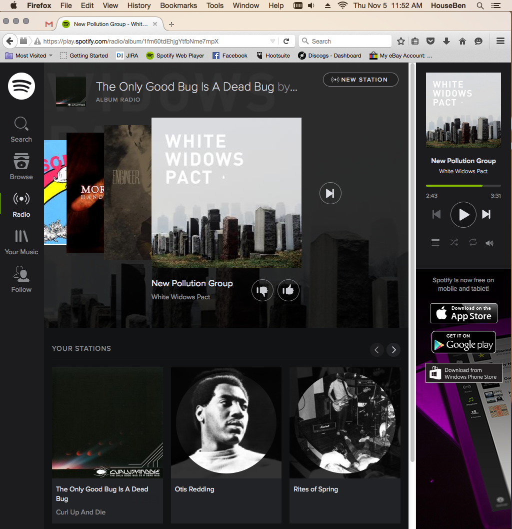 Sometimes friends pop up on Spotify radio stations. <a href="/whitewidowspact/">White Widows Pact</a> #CurlUpAndDie #OtisRedding
