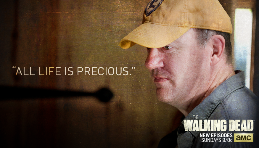 WalkingDead_AMC's tweet photo. Aikido means not to kill… Even the most evil person. #TWD https://t.co/KNciL4aRNi