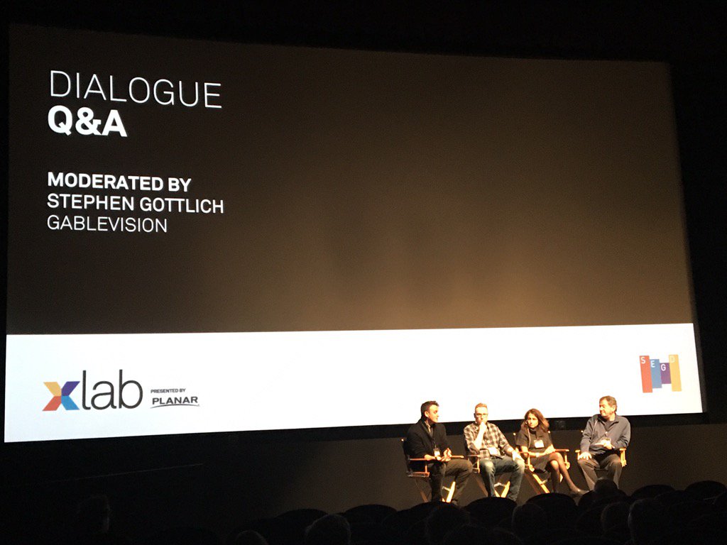 Spye_co's tweet photo. @SEGD #xlab2015 Transforming Business, Flavia from @SensingPlaces, @joshgoldblum @Bluecadet, Bryan @openeyeglobal https://t.co/UG1lNc4aua