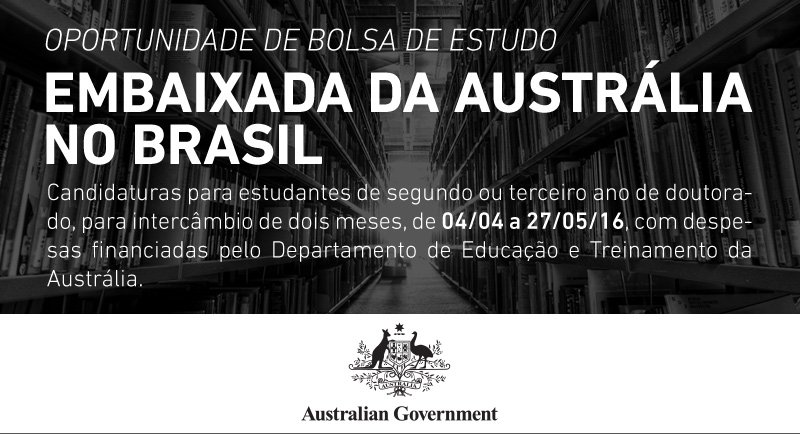 A <a href="/EmbAusBrasil/">Sophie Davies</a> está com oportunidades para estudantes de doutorado brasileiros. Saiba mais: bit.ly/OportunidadesN…