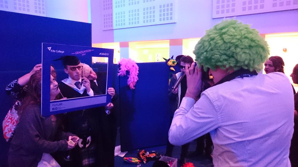 fifecollege's tweet photo. Our photobooth in full swing after this afternoon's graduation ceremony. Look out for it after tonight's! #Grad15 https://t.co/YtrfbFBAKJ