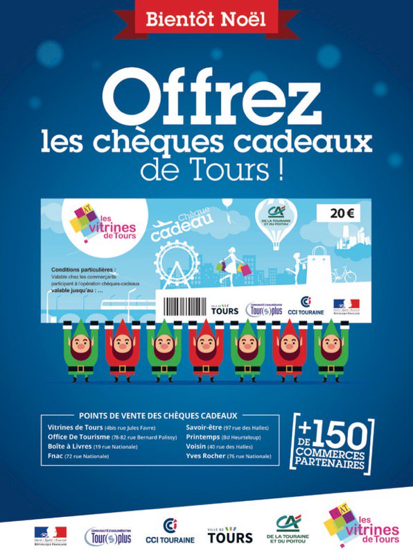 BIENTÔT NOËL Offrez les Chèques Cadeaux de Tours v.iew.im/kYUckB