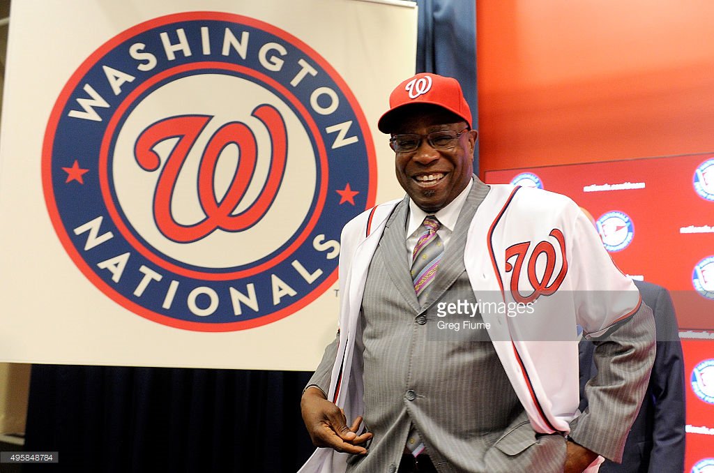 GettySport's tweet photo. Three-time Manager of the Year Dusty Baker is introduced as the new Manager of the @Nationals. #DustyInDC https://t.co/k8sgnc8cW2