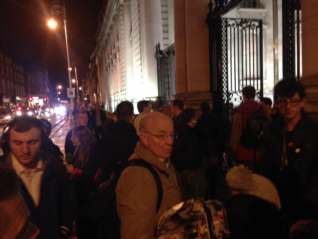 ST_Foley's tweet photo. People gathering before @EndaKennyTD in support of equal access to eduction #Walk4Eva @EducateTogether https://t.co/OsEgNLGiDd