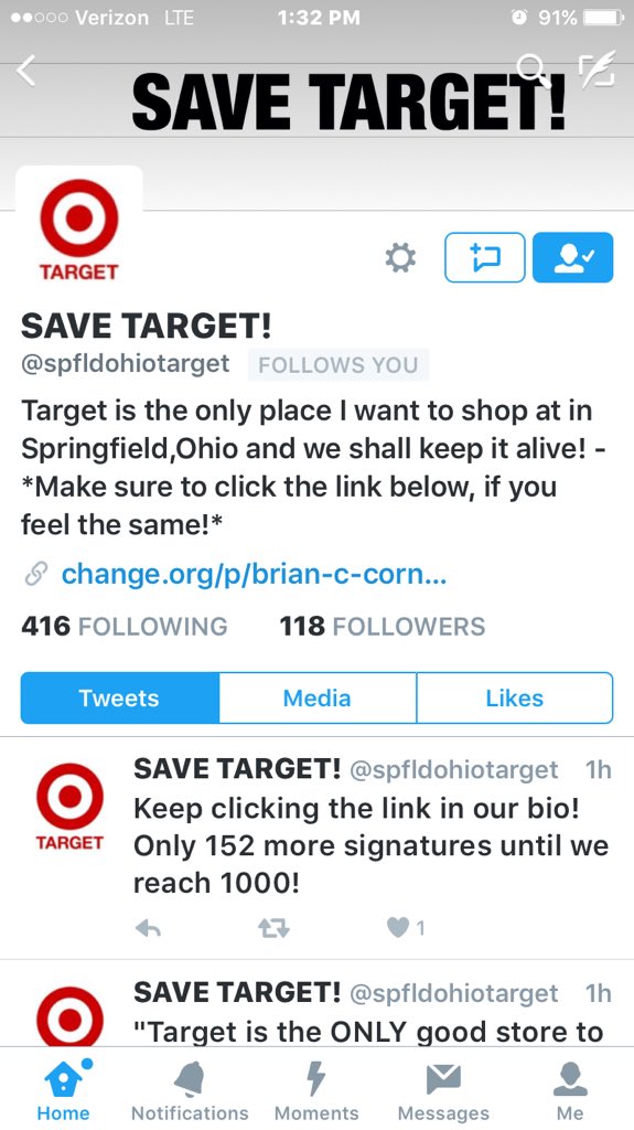 Carlyyfayee's tweet photo. Go follow them and sign the petition β€οΈ #savetarget @spfldohiotarget https://t.co/VHaW757qnT